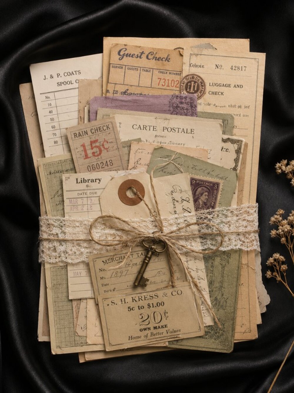 1/2 Lb Scrapbook Junk Journal Ephemera Bundle